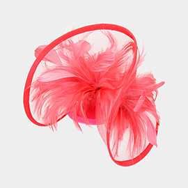 Mesh Netting Feather Fascinator
