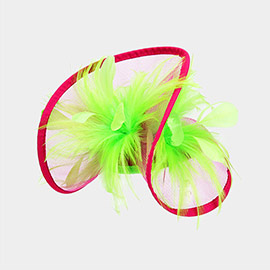 Mesh Netting Feather Fascinator