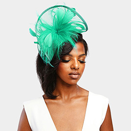 Mesh Netting Feather Fascinator