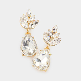 Crystal Teardrop Cluster Vine Evening Earrings