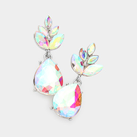 Crystal Teardrop Cluster Vine Evening Earrings