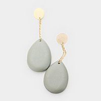 Teardrop Wood Accented Dangle Earring