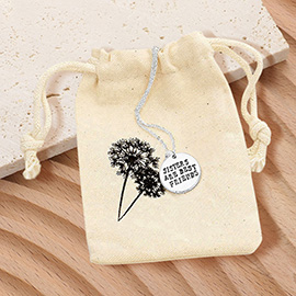 Sisters Are Best Friends Engraved Disc Pendant Necklace Gift Bag Set