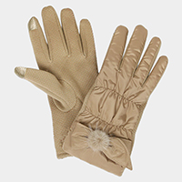 Ribbon Shirring Smart Touch Gloves