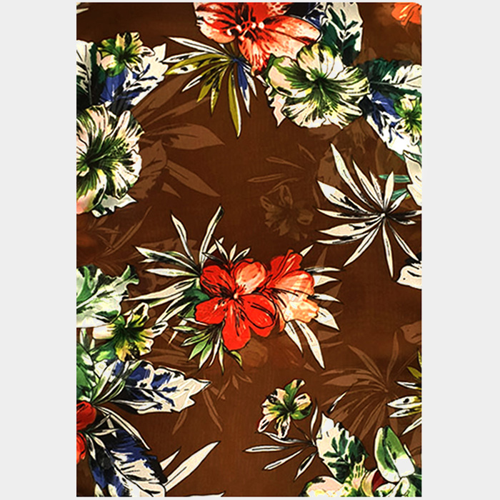 Floral Pattern Print Satin Scarf