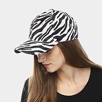 Zebra Print Velcro Baseball Cap