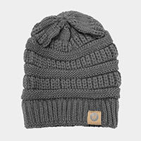 Solid Knitted Hashtag Beanie Hat 