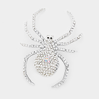 Crystal Embellished Spider Brooch
