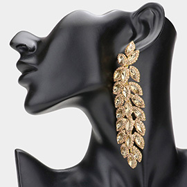 Oversized Crystal Rhinestone Marquise Evening Earrings