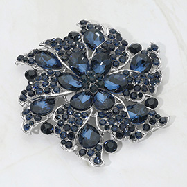 Floral Pinwheel Glass Crystal Pin Brooch