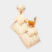 Textured Geometric Metal Drop Earrings