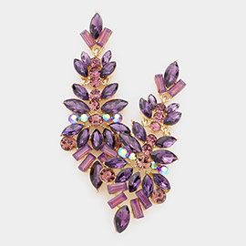 Marquise Stone Cluster Evening Earrings