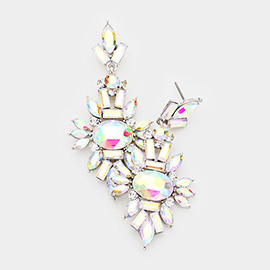 Marquise Crystal Cluster Evening Earrings