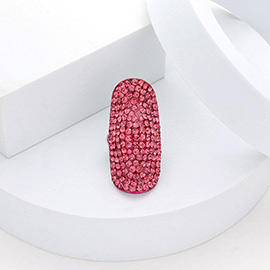 Crystal Rhinestone Pave Stretch Cocktail Ring