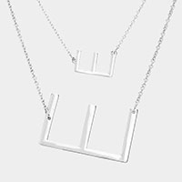 2Row Strand Double Monogram Detachable Chain Necklace