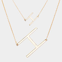 2Row Strand Double Monogram Detachable Chain Necklace