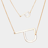 2Row Strand Double Monogram Detachable Chain Necklace