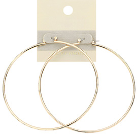 14K Gold Filled Polished Pin Catch Hoop Earrings