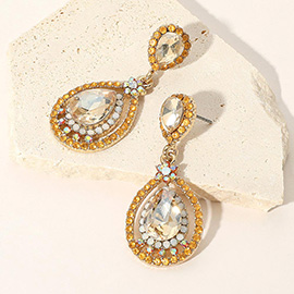 Crystal Rhinestone Teardrop Evening Earrings