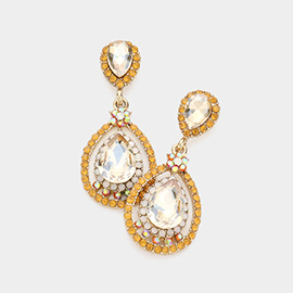 Crystal Rhinestone Teardrop Evening Earrings