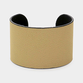 Textured Faux Leather Cuff Bracelet
