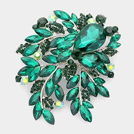 Floral Crystal Rhinestone Bouquet Brooch / Pendant