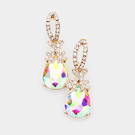 Teardrop Crystal Rhinestone Evening Earrings