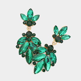 Crystal Marquise Ornate Floral Evening Earrings