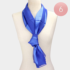 6PCS - Satin Striped Print Scarves