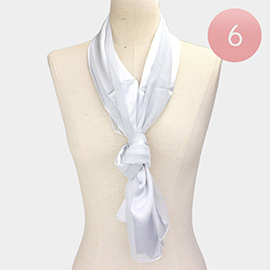 6PCS - Satin Striped Print Scarf