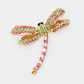 Stone Pave Dragonfly Pin Brooch