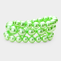 3PCS - Stackable Pearl Stretch Bracelets