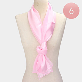 6PCS - Satin Striped Print Scarf