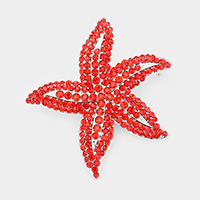 Crystal Rhinestone Starfish Pin Brooch