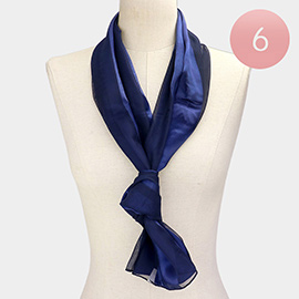 6PCS - Satin Striped Print Scarf