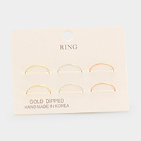 6PCS - Gold Dipped Metal Rings