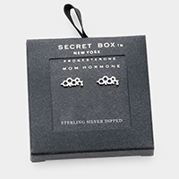 Secret Box _ Sterling Silver Dipped Progesterone Hormone Molecule Earrings