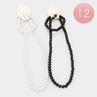 12PCS - Faux Pearl Necklace Set