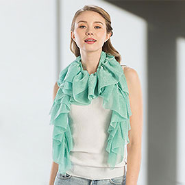 Shimmer Ruffled Oblong Scarf