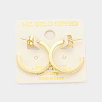 14K Gold Dipped 0.75 Inch Metal Hoop Earrings