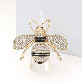 Rhinestone Embellished Honey Bee Stretch Ring