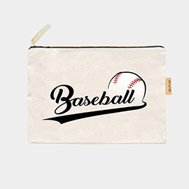 Baseball Message Cotton Canvas Eco Pouch Bag