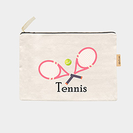 Tennis Message Cotton Canvas Eco Pouch Bag