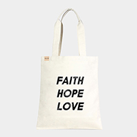 'Faith Hope Love' Cotton Canvas Eco Tote Bag
