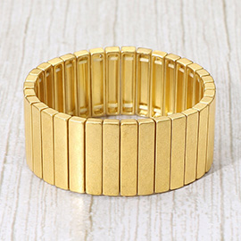 Rectangle Bar Metal Stretch Bracelet