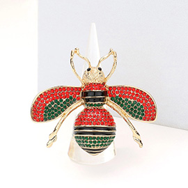 Rhinestone Embellished Honey Bee Stretch Ring