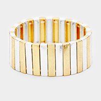 Rectangle Bar Metal Stretch Bracelet