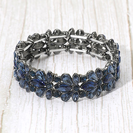 Floral Crystal Stretch Evening Bracelet