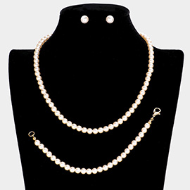 3PCS - Pearl Necklace Set