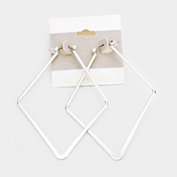 14K White Gold Filled Diamond Shaped Pin Catch Earrings